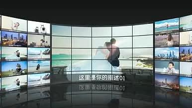 3D多屏幕照片墙视频展示AE模板的预览图